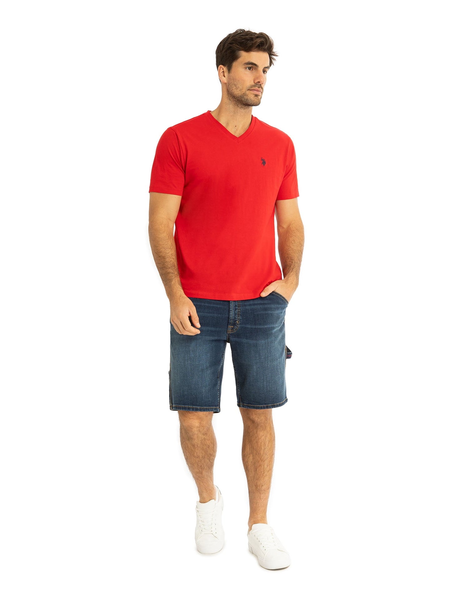 U.S. Polo Assn Camiseta de Manga Corta con Cuello en V para Hombre