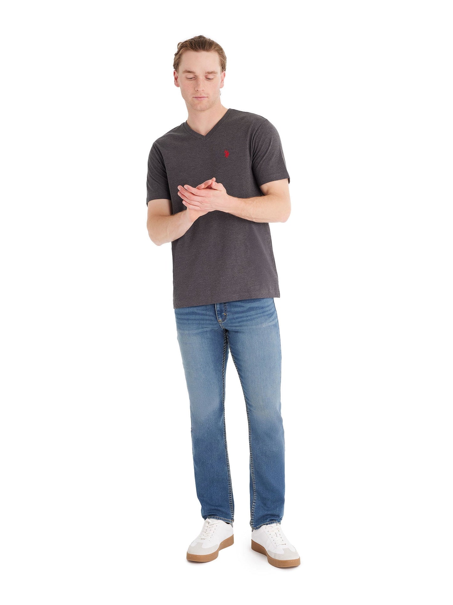 U.S. Polo Assn Camiseta de Manga Corta con Cuello en V para Hombre